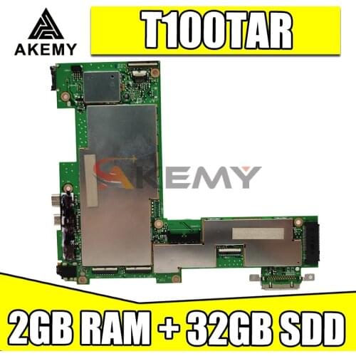 Akemy T100TAR notebook mainboard For asus T100TAR T100TA laptop motherboard mainboard with 2GB RAM + 32GB SDD tested full 100