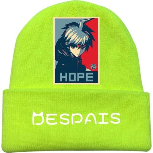 Danganronpa Monokuma Naegi Makoto Hip Hop Keep Warm Knitted Masked Hat Brimless Pullover Cap Headgear Helmet