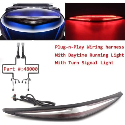 Motorcycle Black Trunk Spoiler LED Tail Light Flowing Water Turn Signals Brake Running Lamp For Honda Goldwing GL1800 2018-Up