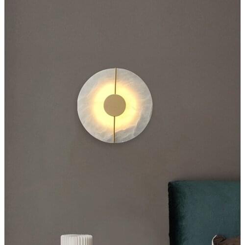 Marble Creative Wall Decorative Lamp 7W Led Copper Light Luxury Sconce Lamp Living Room Bra Bedside Bedroom Hotel Aisle Lighting
