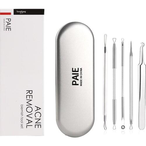 Acne Needle Set Stainless Steel Curved Mouth Clip Beauty Needle Acne Needle 5-Piece Acne Treatment Tool