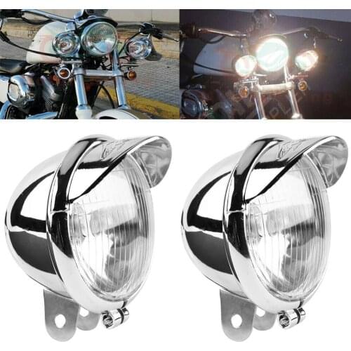 New 1Pcs 12V Universal Motorcycle Headlights Motorbike For Motorcycle Fog Light Auxiliary Bullet Motorbike Fit Retro Light D1P0