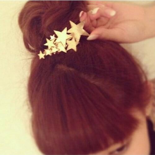 2020 New Fashion Womens Girl Five-pointed Star Hairpin Beauty Hair Clip Head Jewelry Hair Accessories Wholesale Gift