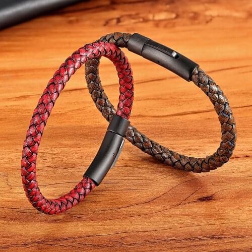 New Fashion Simple Wrap Woven Handmade Men Bracelets Male Women Leather Bracelet Bangle Wholesale Charm Couple Jewelry Gift