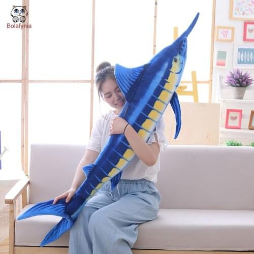 BOLAFINIA NEW fish plush toys cartoon children baby Christmas birthday gift stuffed toy blue fish