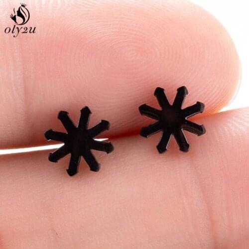 Oly2u Boho Jewelry Small Flower Earrings Fashion Jewelry Korean Style Stainless Steel Earing Women Plant pendientes mujer