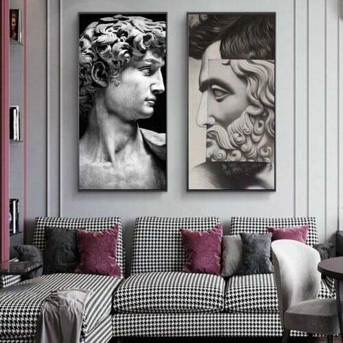 Portrait of David Sculpture Canvas Art Posters And Prints Wall Decor Art Pictures David Art Paintings on the Wall Home Decor