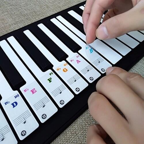 Transparent Detachable Piano Music Decal Notes Piano Keyboard Stickers X-01ZD Electronic Piano Spectrum Sticker Symbol 2-4 Years