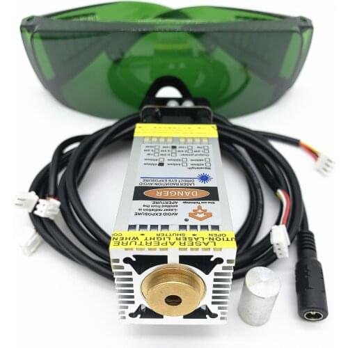 15W blue laser module, laser head, actual wattage, actual power, stainless steel and oxidized metal can be engraved with PWM TTL