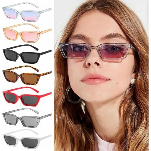 Retro Small Frame Sunglasses UV400 Sun Glasses Vintage Rectangle Designer Skinny Square Shades Women Fashion Street Eyewear