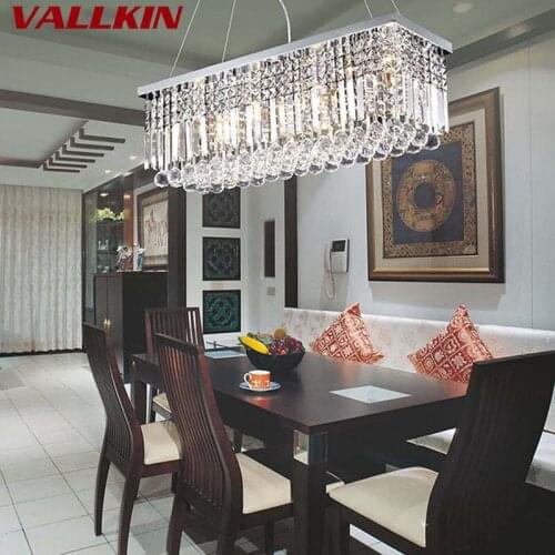 Modern Crystal Chandeliers Rectangular LED Pendant Lamp Indoor Art Deco Lamps Lighting Fixtures for Dining Living Room Hotel