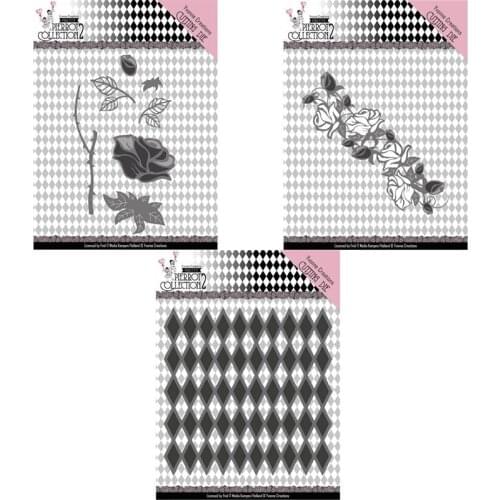 Piggy Craft metal cutting dies cut die mold Flower strips diamond frame Scrapbook paper craft knife mould blade punch stencils