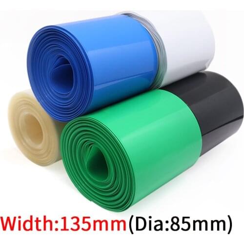 Dia 85mm PVC Heat Shrink Tube Width 135mm Lithium Battery Insulated Film Wrap Protection Case Pack Wire Cable Sleeve 1 meter