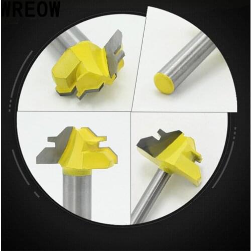 Trimmer Milling Joint Tenon Woodwork Cutter /4 1/2" Shank Drill Bit 45Degree Woodworker Lock Miter Router Bit