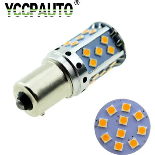 YCCPAUTO 1Pcs 1156 BAU15S P21w Py21w Led Canbus Bulbs No Error Car Turn Signal Lights Reversing Lamp No Hyper Flash White Amber