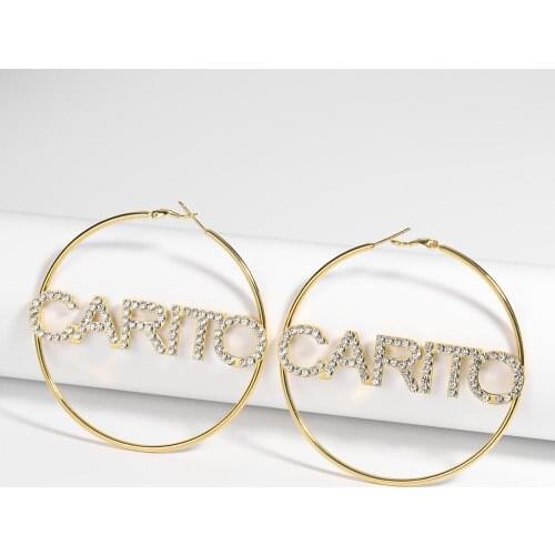 Personalized Name Stainless Steel Letter Earrings For Women 3 Color Custom Name Cricle Earrings Weddings Party Jewelry women