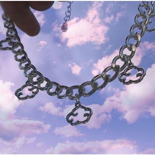 Punk Cloud Metal Choker Necklace for Women Girl Hip Hop Harajuku Pendant Necklace Trendy Stainless Steel Necklace Jewelry