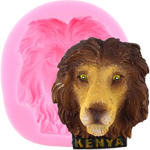 3D Lion Head Silicone Mold Soap Resin Clay Mould Fondant Cake Decorating Tools Candy Clay Chocolate Gumpaste Moulds