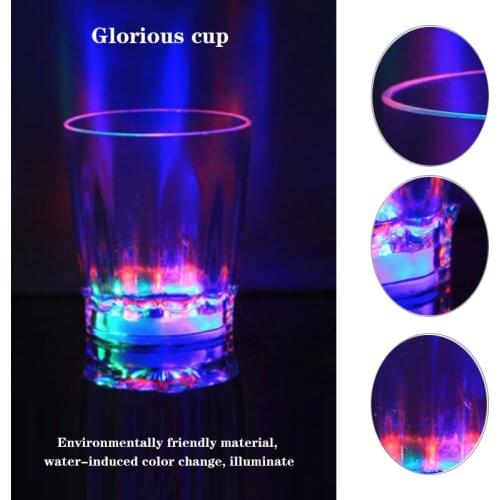 4PC Led Luminous Neon Cup Colorful Led Party Light Flashing Shot Glass Bar Glass For Whiskey Wine Vodka Bar Club Beer Wine Glass