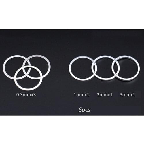6pcs Bicycle Headset Washer Aluminium Alloy Bike Fork Adjusting Washer Dust Cover 0.3mm 1mm 2mm 3mm Spacer Accessories