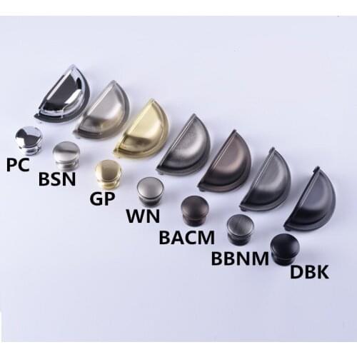 76mm American retro style antique silver antique iron antique copper shell cabinet pull knob chrome black stain nickel handle 3"