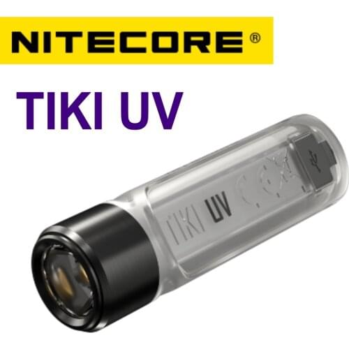 NITECORE TIKI UV Mini Futuristic Keychain Light EDC 1000mw USB Rechargeable With 2x Auxiliary High CRI White LEDS Flashlight