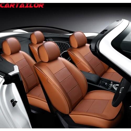 CARTAILOR Real Leather Car Seat Cover Styling for mazda 5 Automobiles Seat Covers Cars Accessories Black Seats Cushion Protector