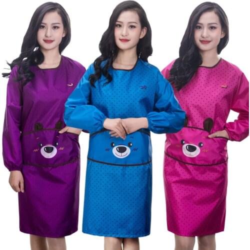 Long sleeve apron fashion waterproof overalls adult kitchen aprons men and women anti-dressing custom advertising aprons