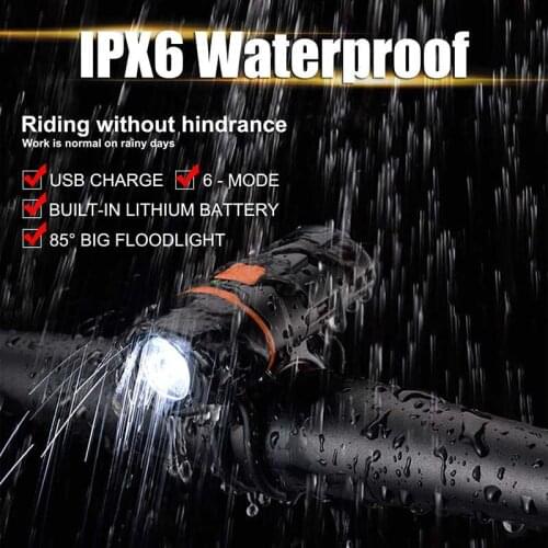 WasaFire 10W 1000lm 6 Modes LED Flashlight Bike Light Front Torch Lamp Cycling Headlamp USB Rechargeable Bicycle Lamp Flashlight