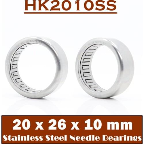 HK2010SS Needle Bearings 440C 20*26*10 mm 2 Pcs Stainless Steel Drawn Cup Needle Roller Bearing HK202610 TLA2010Z HK2010