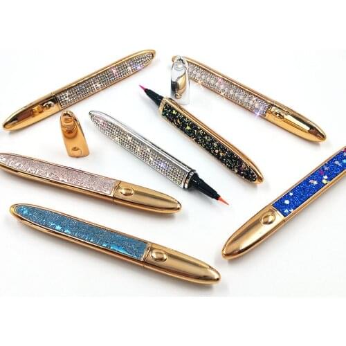 Eyeliner Pen Wholesale Magic Self Adhesive False Eyelash Liquid Eyeliner No Magnet Eyelash Makeup Tool Long Lasting Gule Free