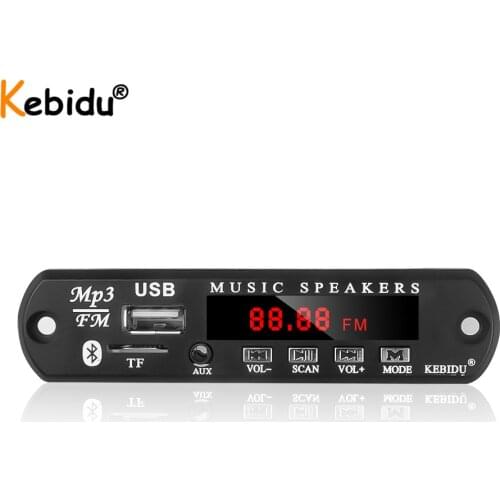 KEBIDU Universal 5V-12V Wireless Bluetooth MP3 WMA Decoder Board Audio Module USB SD(TF) AUX FM Radio With Remote For Car DIY