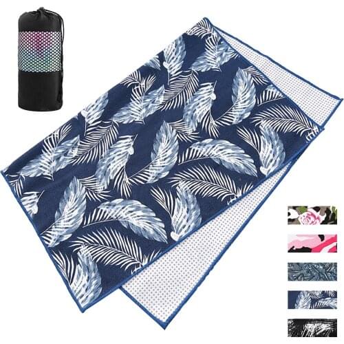 Yoga Mat Print Quick Dry Non-Slip Foldable Yoga Towel Fitness Blanket with Mesh Bag Home sport Fitness