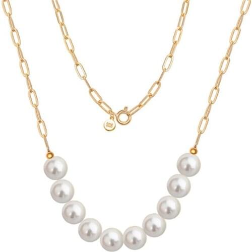 Liemjee Fashion Personality Luxury Party Jewelry Bead Chain Pearls Necklace For Women Feature Namour Charm Gift All Seasons