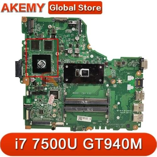 DAZ8VMB18C0 DAZ8VMB18D0 for ACER TM-P249 TX40-G1 E5-475G E5-475 E5-476 Laptop Motherboard CPU i7 7500U GT940M Test OK Mainboard