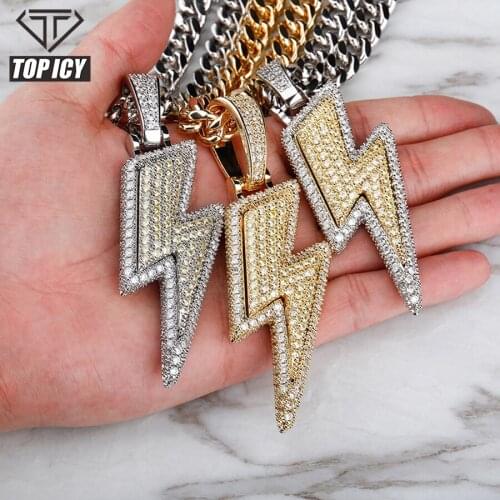 2021 BIG Size Lightning Iced Out Classic Hot Selling Pendant Hip Hop Jewelry Mens Rock Gift