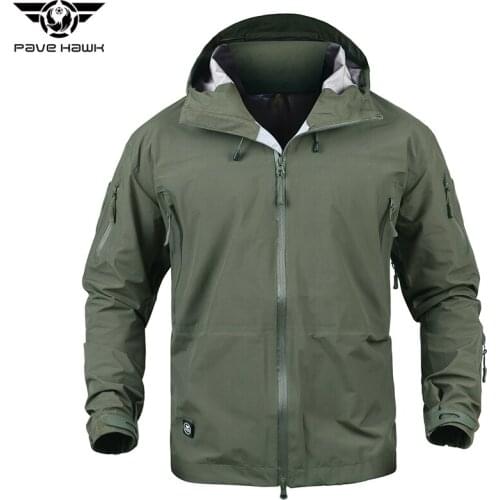 Men Hard Shell Military Coats & Jackets Hat Detachable Multi-purpose Pockets Waterproof Sports Outerwear Tactical Trench Coat