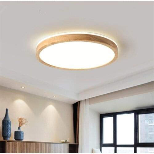 2021 New Japanese Ultra-thin Led Ceiling Light Solid Wood Master Bedroom Light Modern Simple Nordic Led Room Small Bedroom Lamp