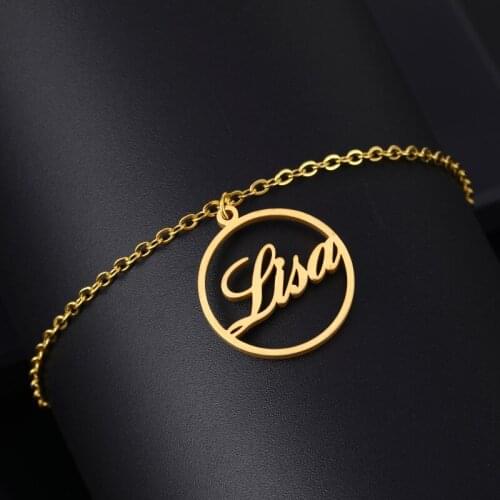 Custom Name Anklet Personalized Jewelry Customized Stainless Steel Enkelbandje Rose Gold Color Nameplate Ankle Bracelet Jewelry