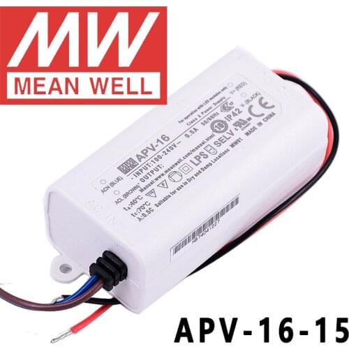 Original Mean Well APV-16-15 meanwell 15V/1A Constant Voltage design 15W Single Output LED Switching Power Supply