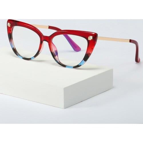 Transparent Cat eye Red Glasses frame Women Fashion Anti Blue Light Computer Glasses woman Optical Eyeglasses Frames Spectacle