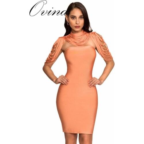 Sexy Sleeveless Tassel Solid Mini Celebrity Women Dress Bodycon Bandage Dress