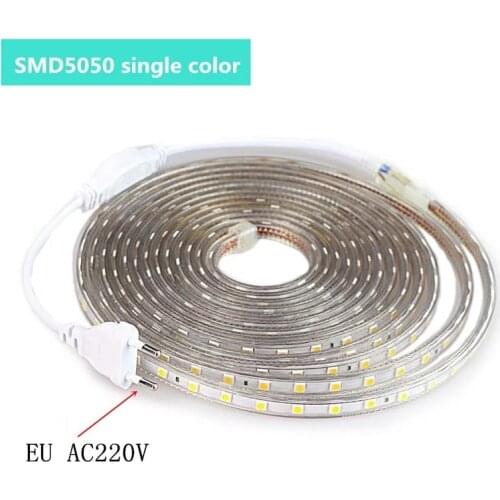 LED Strip Outdoor Waterproof Warm White SMD LED Strip SMD 5050 LED Strip Light 1M 2M 3M 5M 10M 20M 25M 220V Flexible Light Strip