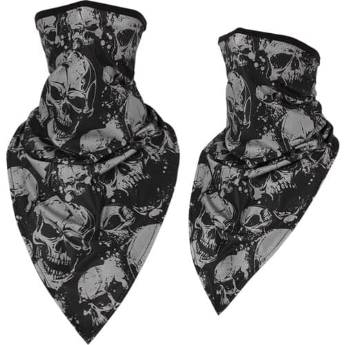 Men Girl Breathable Sport Red Skull Bandana Scary Face Ski Triangle Scarf Fishing Hiking Running Neck Gaiter Cover Headband