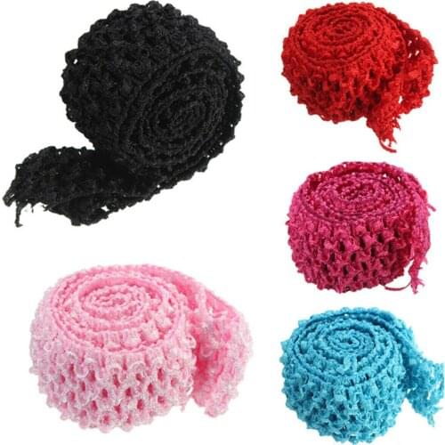 1 Metres Crochet Elastic Waistband Headband 1.5'' Width Hair Band Top Tutu Skirt