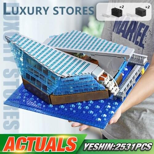 Yeshin 601099 Streetview Building Blocks The Singapore Boutique Clothing Jewelry Store WIth Led Part Assembly Bricks Kids Gifts