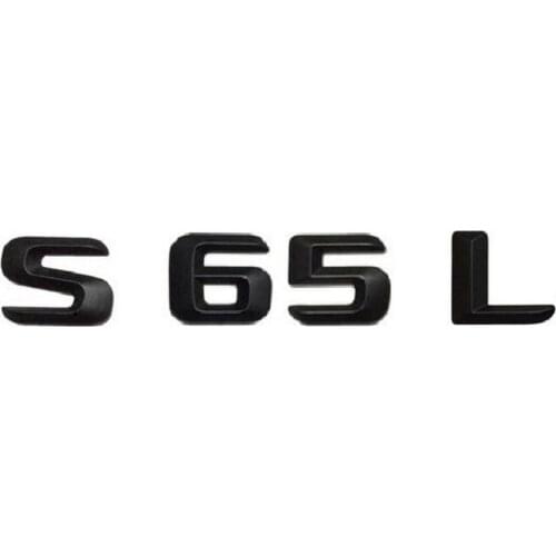 1 set Matt Black ABS Car Trunk Rear Number Letters Words Badge Emblem Decal Sticker for Mercedes-Benz S65L AMG