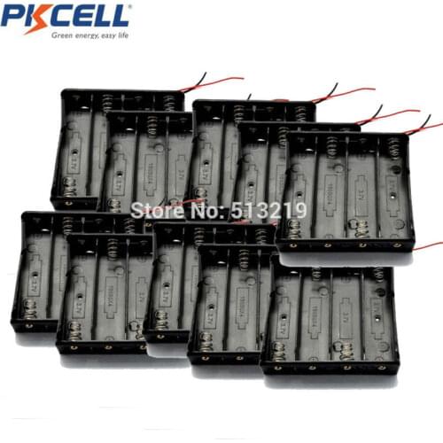 10 Pcs Black Plastic Battery Holder Case w Wire for 4 x 18650 4x18650 18650 4 cells 18650 Battery 14.8V
