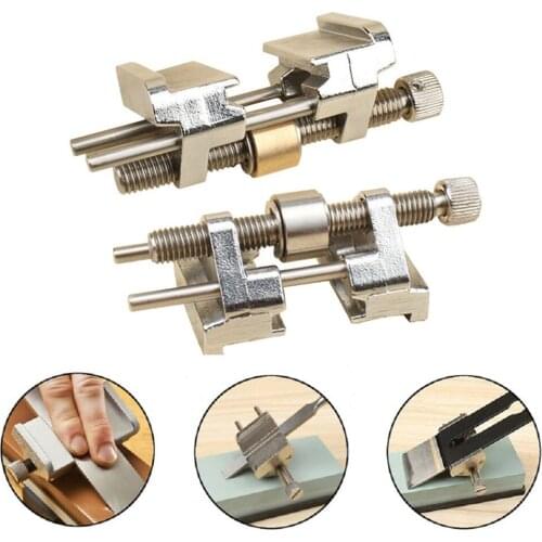 2Pcs Stainless Steel/Brass Honing Guide With Roller For Chisel Planer Blade Wood Working Sharpener Graver Tool