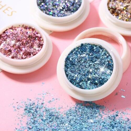 12 Colors 3D Hexagon Nail Sequins Flakes Mermaid Nail Art Glitter Powder Sparkly Set Mermaid Holographic Decorations Manicure